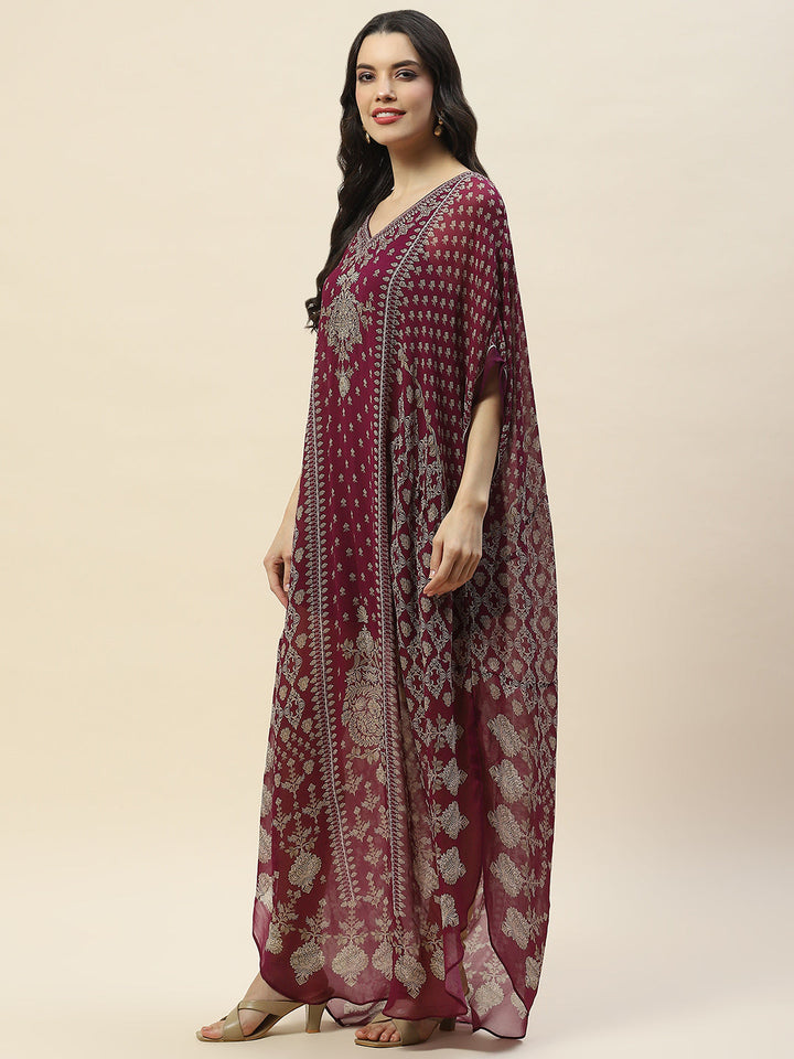 Digital Print Georgette Kaftan Kurta