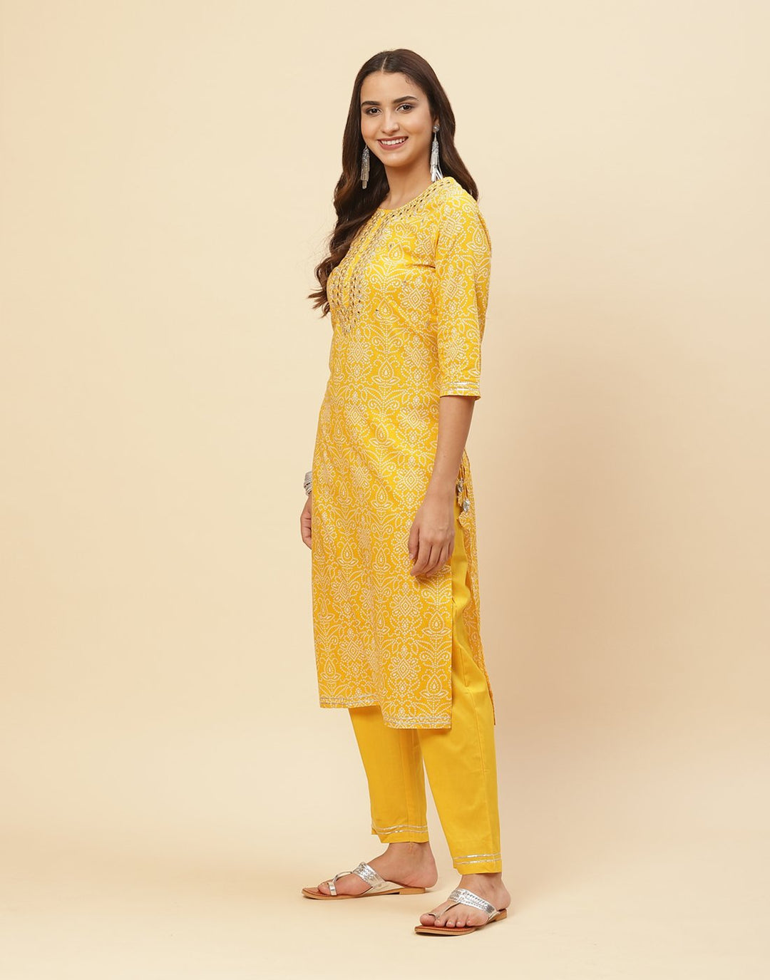 Embroidered Cotton Kurti With Pant
