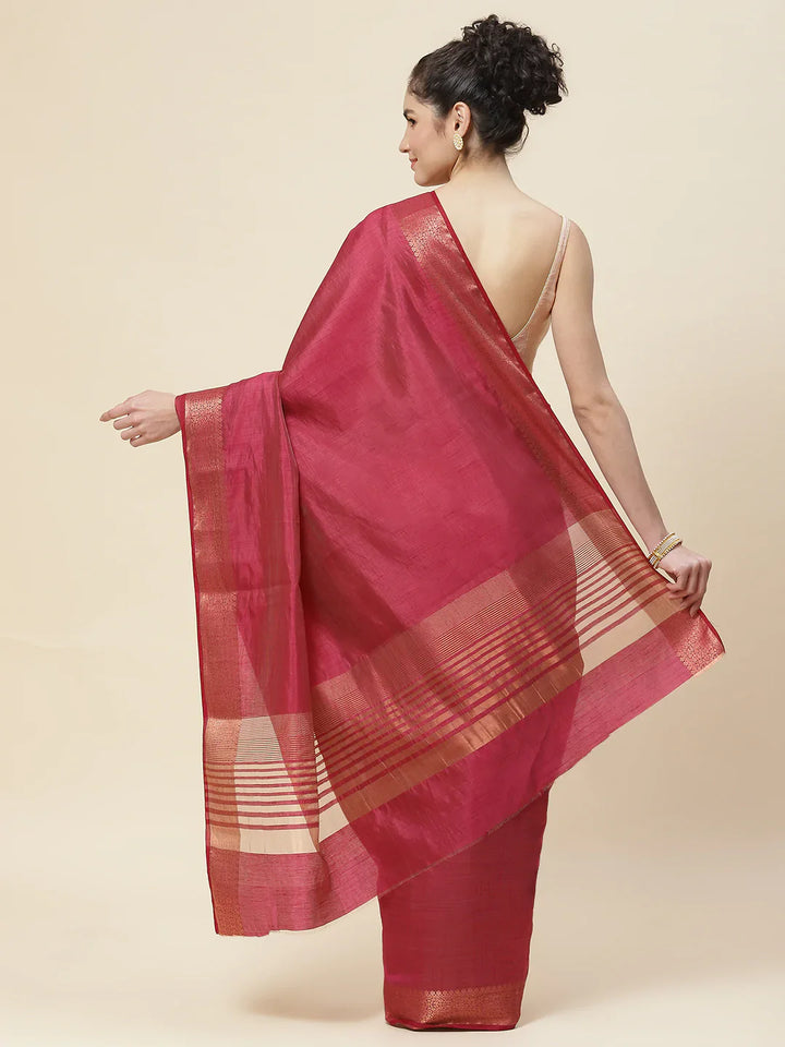 Zari Border Booti Handloom Woven Saree