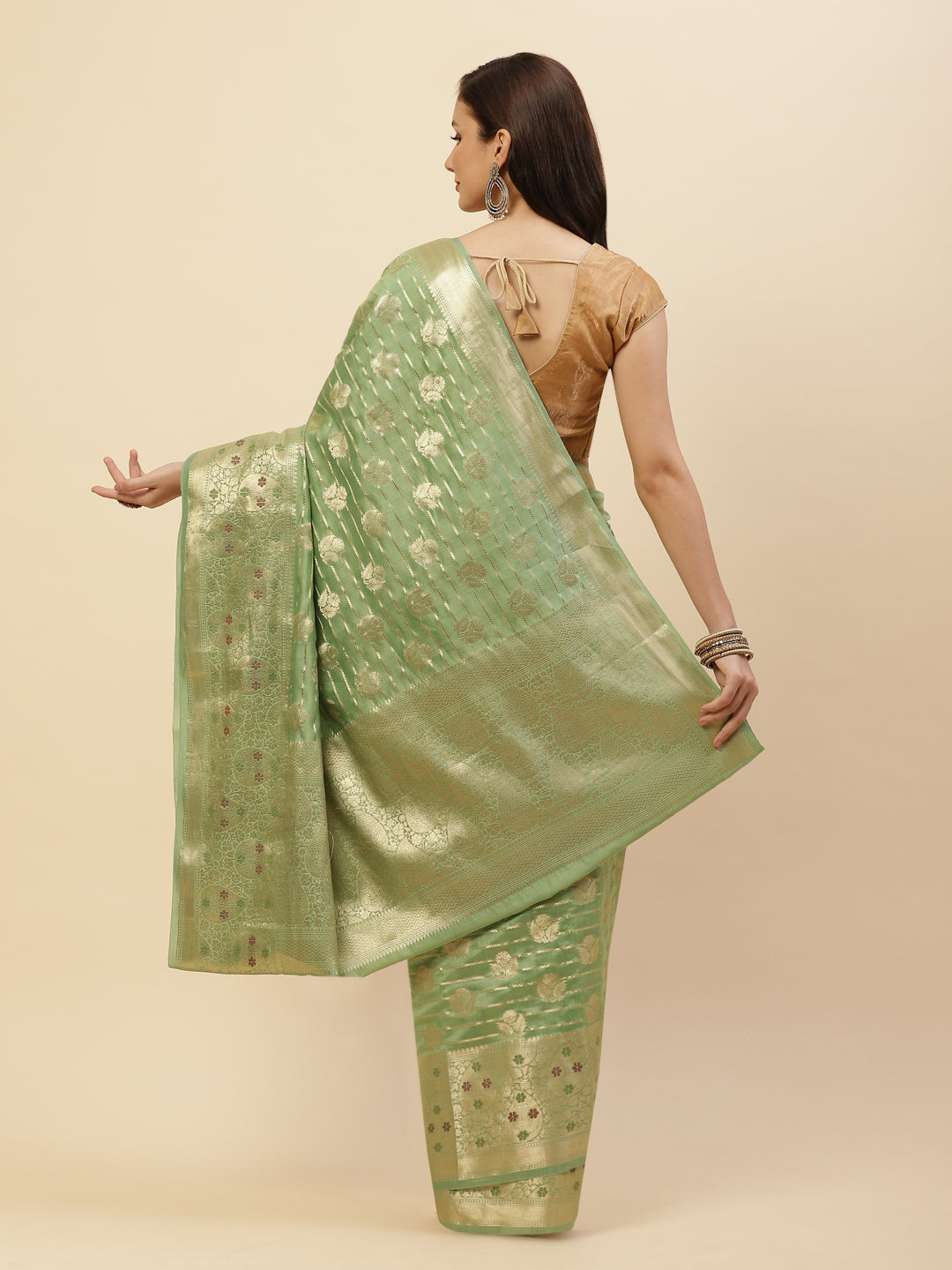 Zari Jaal Cotton Woven Saree
