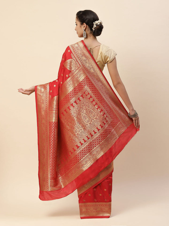 Zari Border Booti Art Handloom Woven Saree