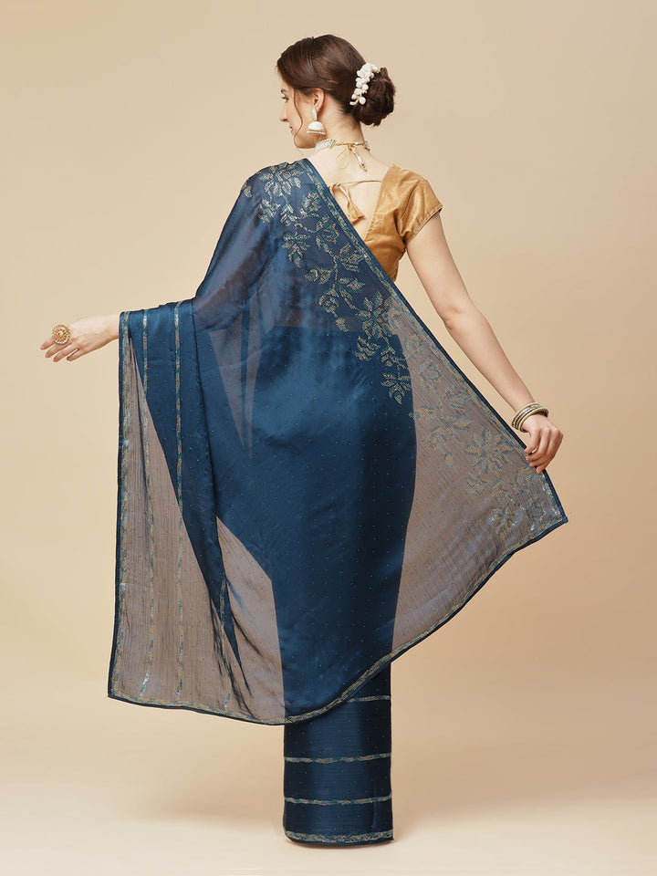 Swarovski Jaal Embroidered Art Chiffon Saree