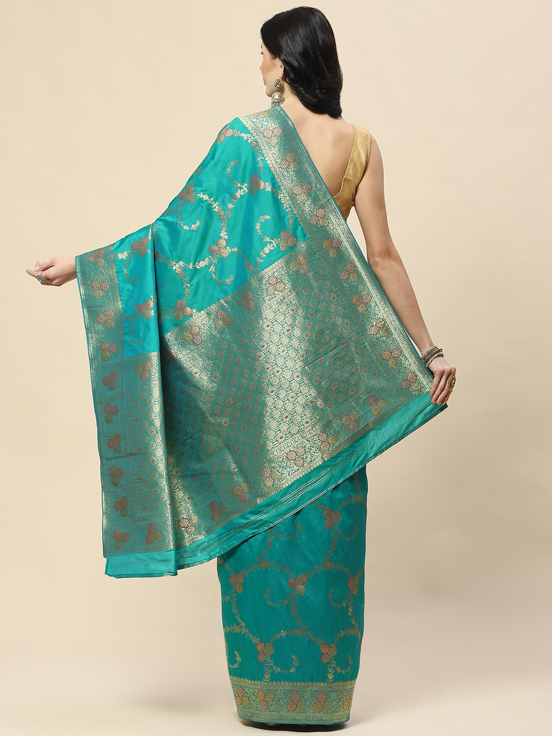 Zari Jaal Woven Art Silk Banarsi Saree