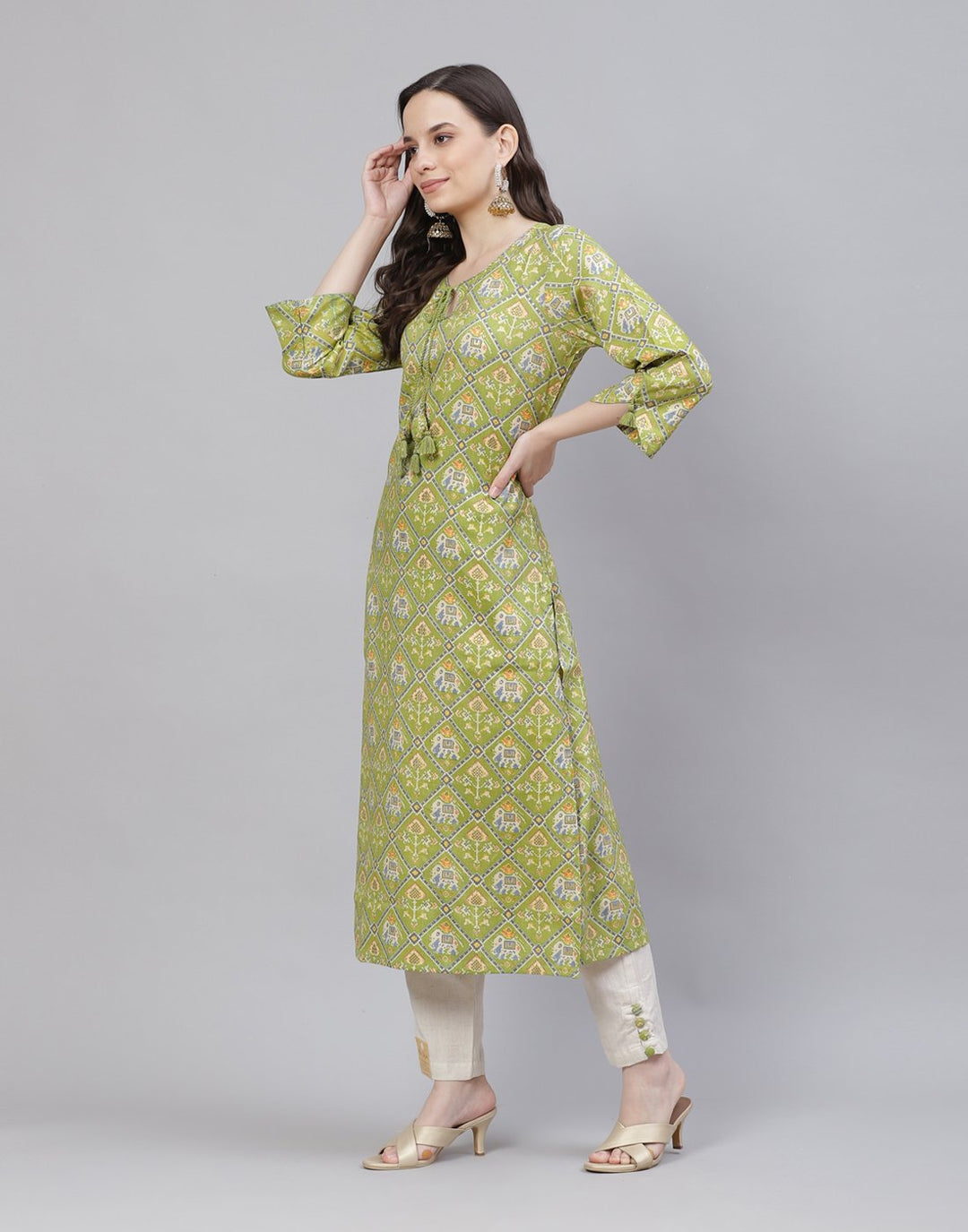 Printed Rayon Kurti With Pant