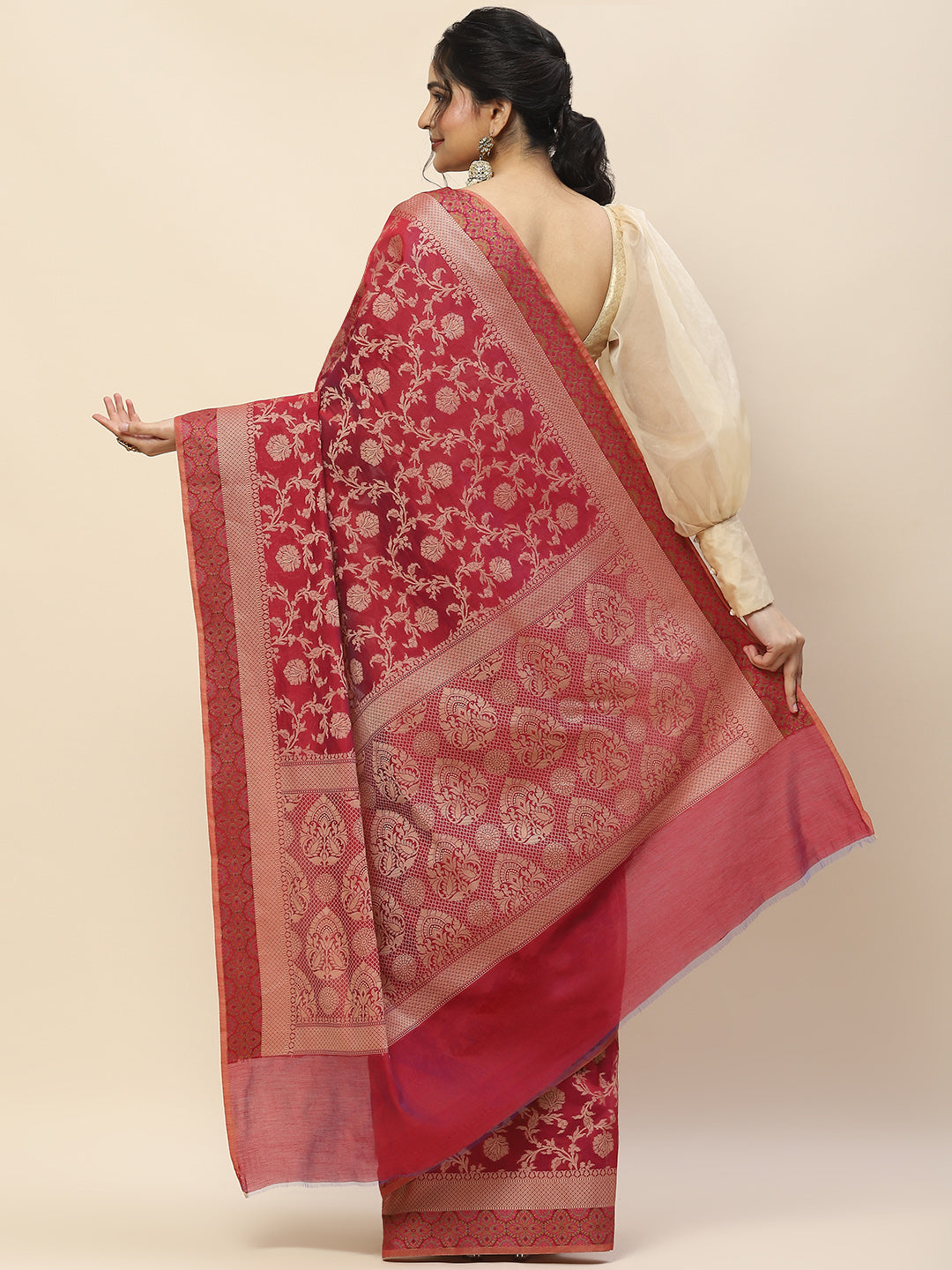 Resham Jaal Woven Cotton Saree