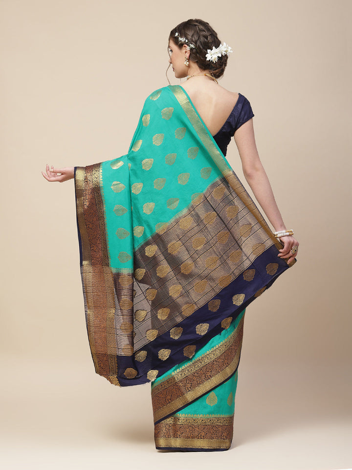 Zari Border Booti Art Handloom Woven Saree