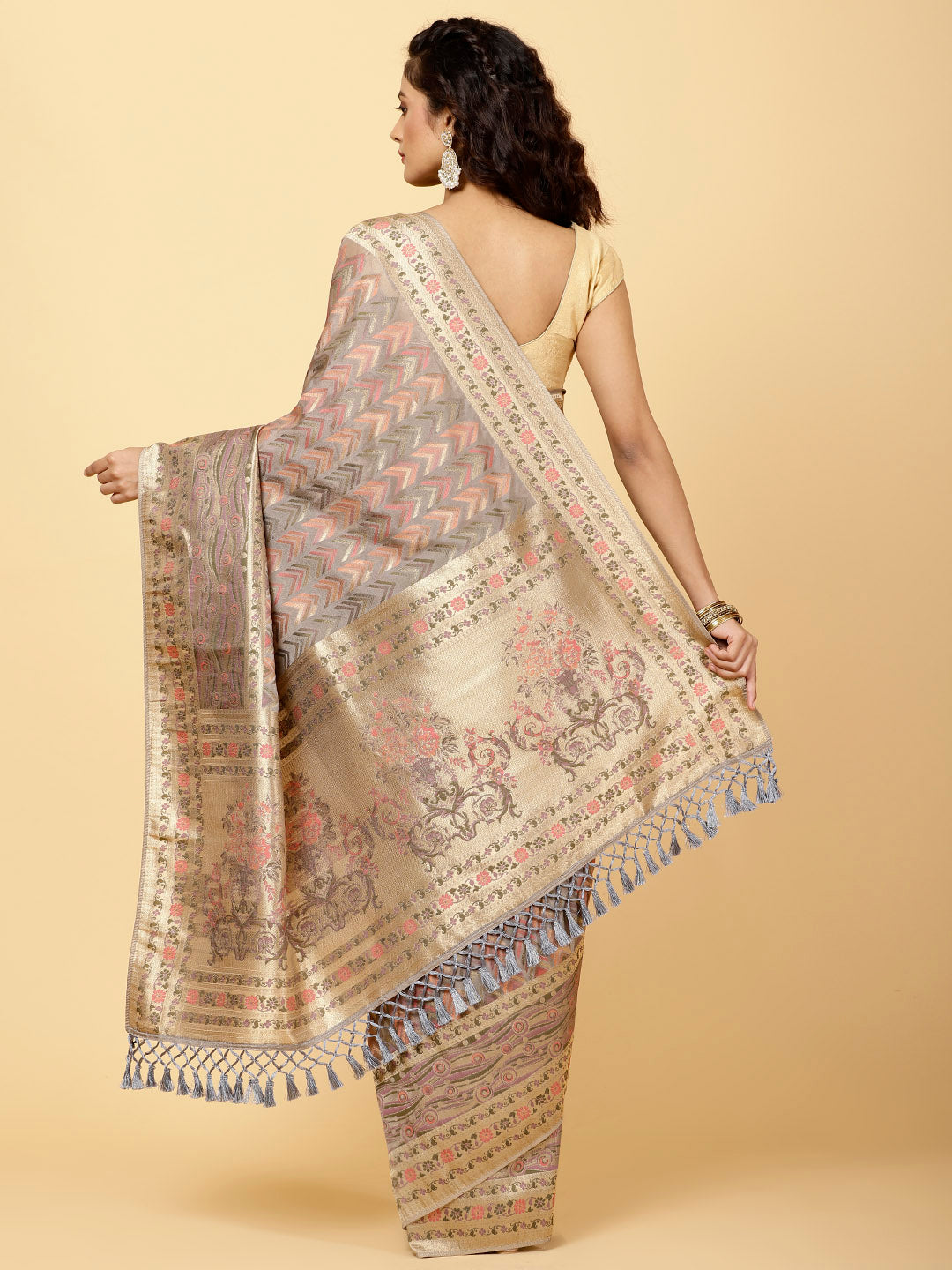 Zari Organza Woven Saree
