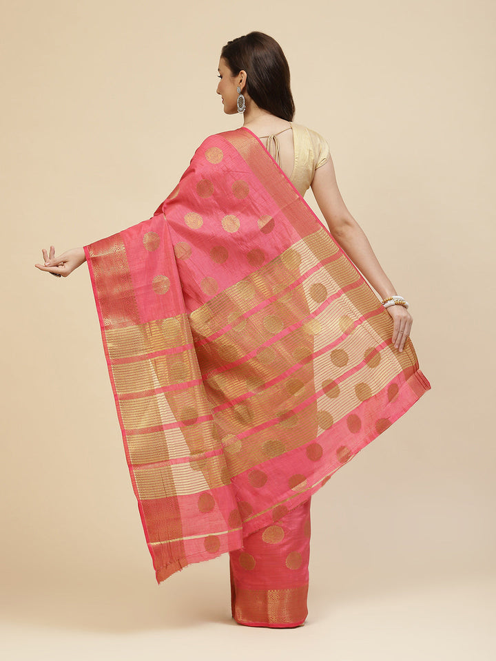 Zari Border Booti Handloom Woven Saree