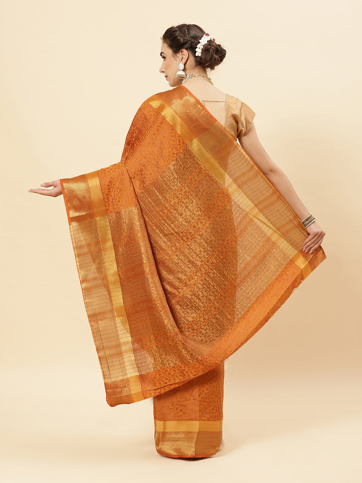 Art Handloom Saree With Jacquard Zari Border
