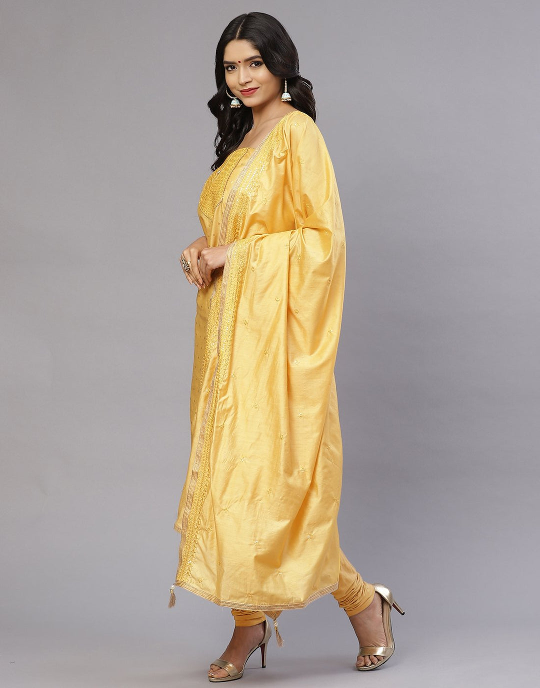 Chanderi Embroidered Suit Piece