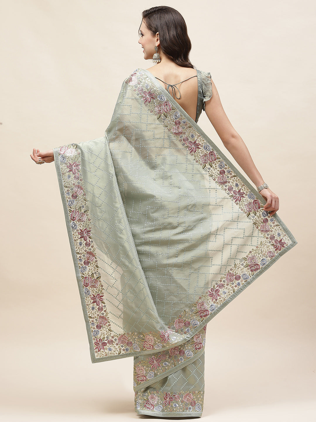 Resham Jaal Embroidery Banarsi Saree