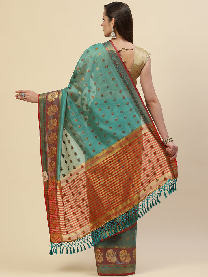 Zari Booti Cotton Woven Saree