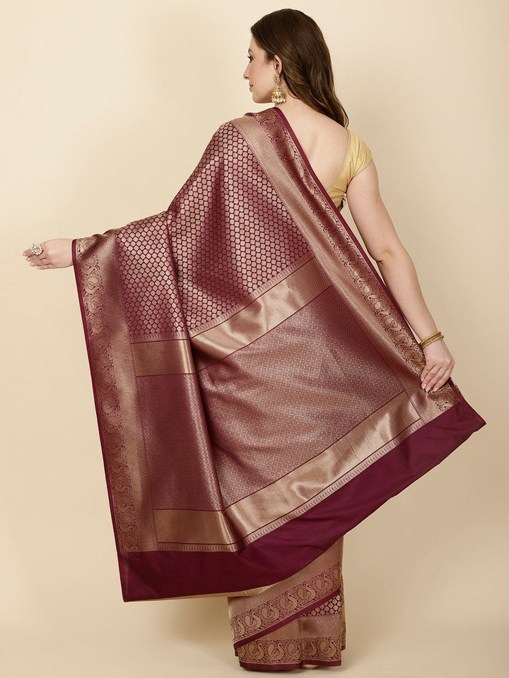Brocade Zari Jaal Handloom Woven Saree