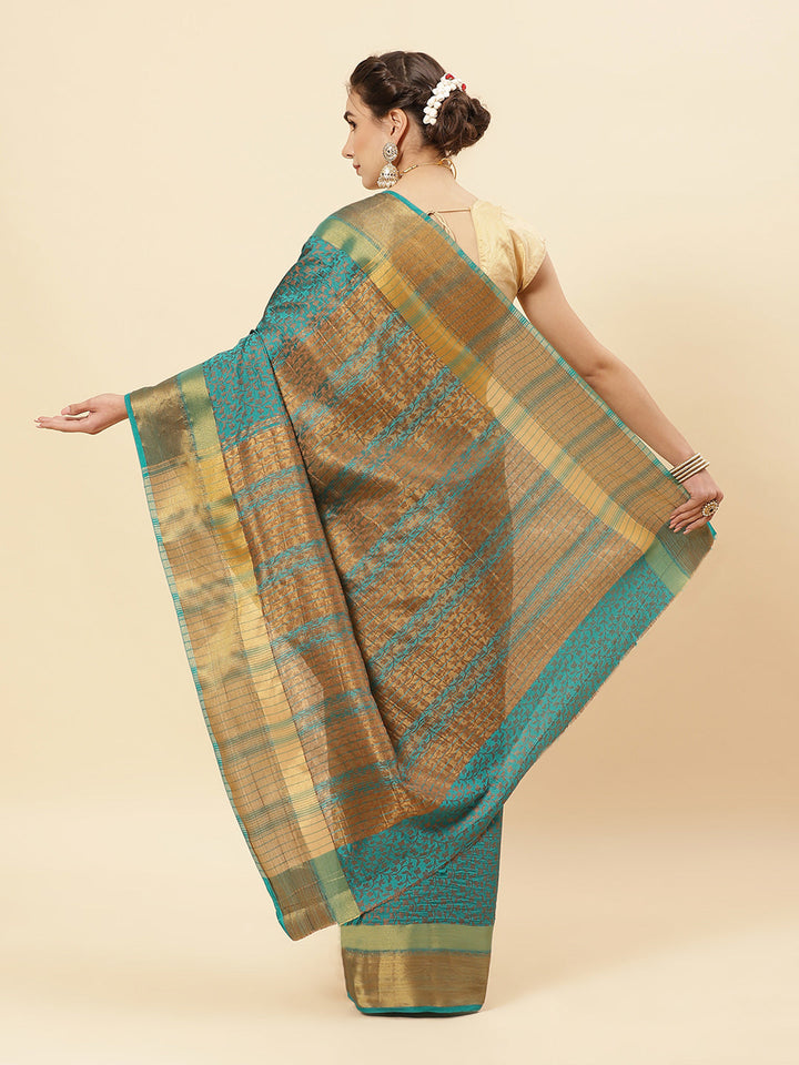 Art Handloom Saree With Jacquard Zari Border