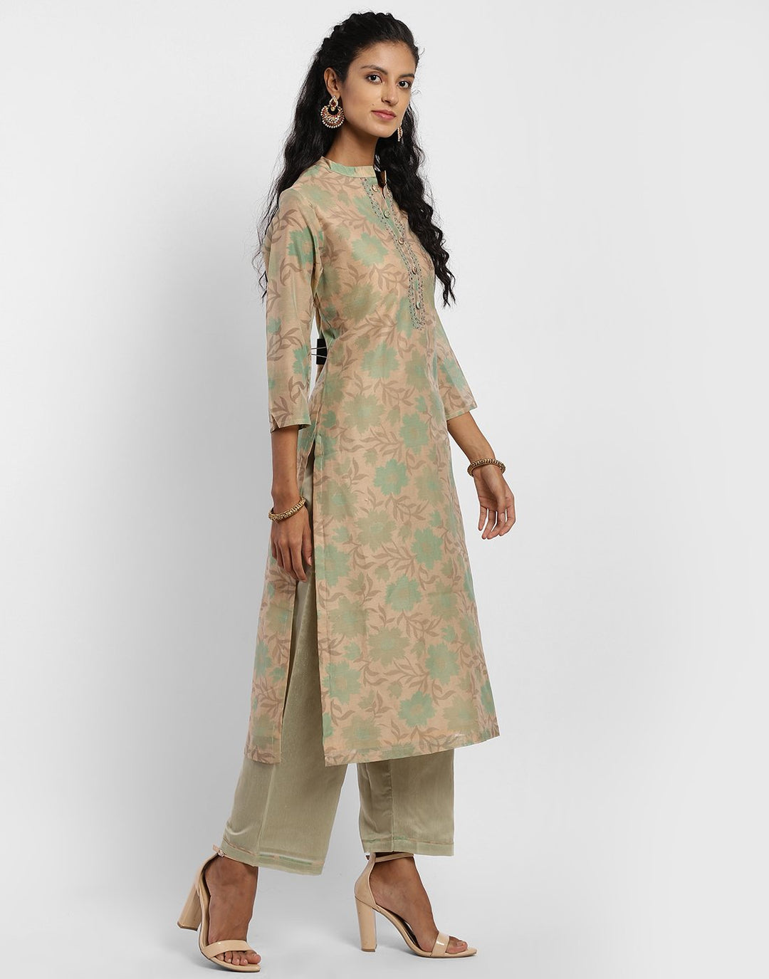 Cotton Chanderi Kurta with Plazzo