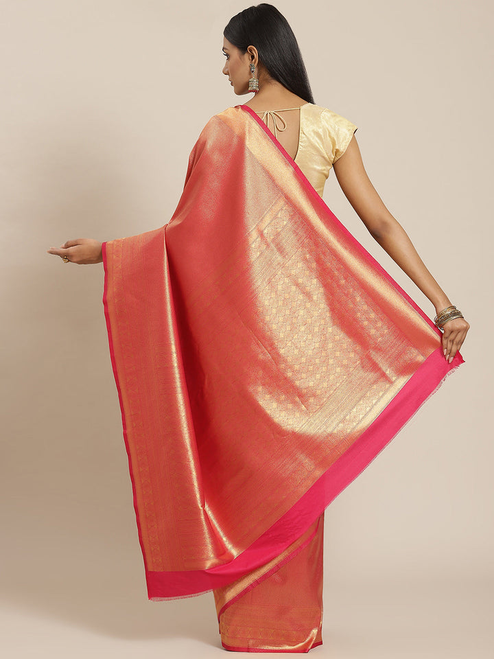 Brocade Zari Jaal Art Handloom Woven Saree