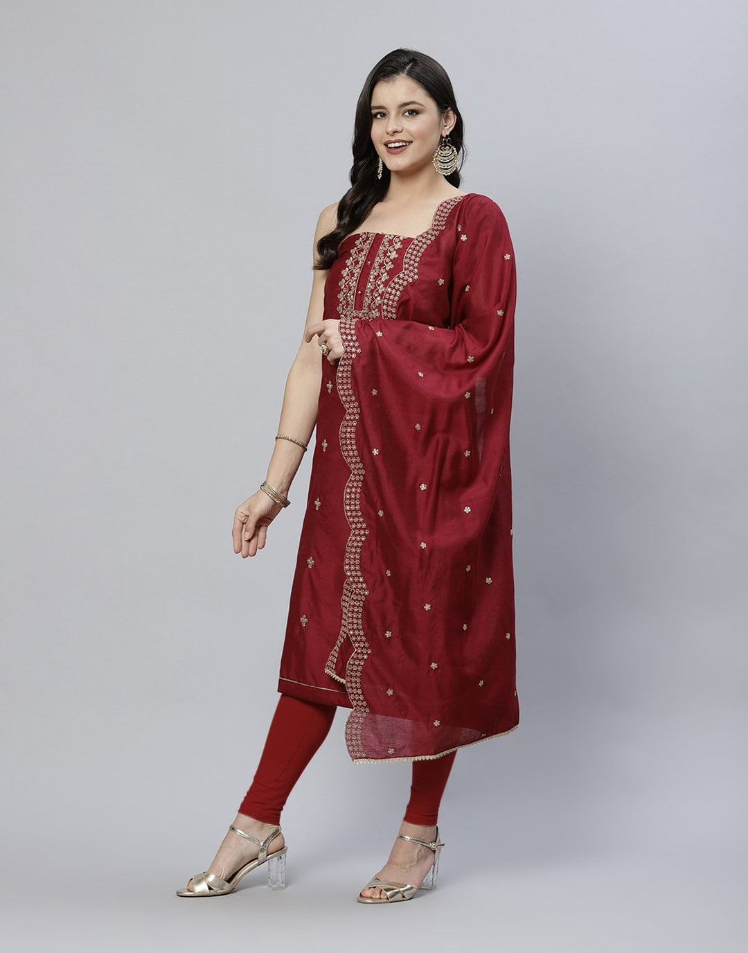 Embroidered Chanderi Suit Piece