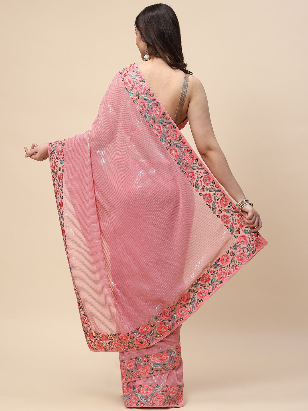 Sequin Embroidered Georgette Saree