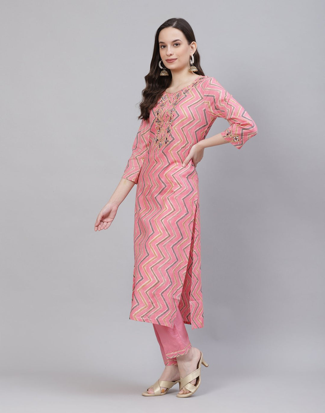 Printed Cotton Kurti With Pant