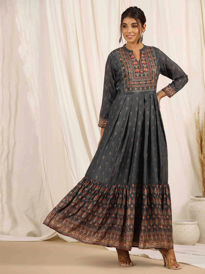 Printed With Embroidered Muslin Kurta