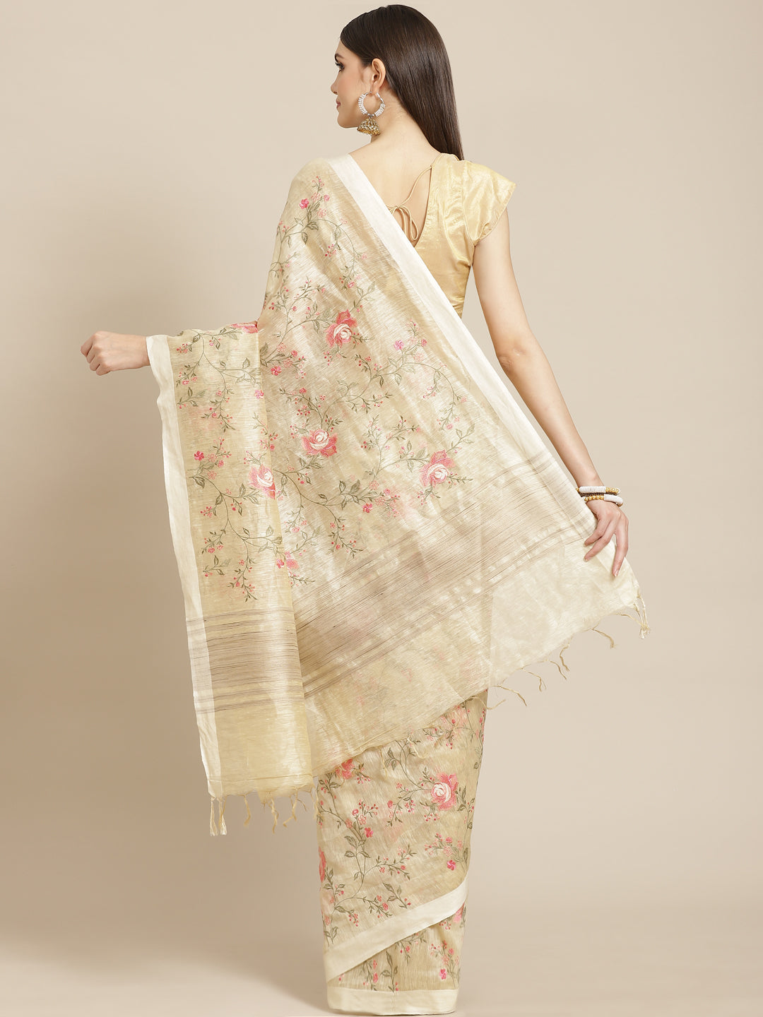Resham Jaal Embroidered Cotton Saree