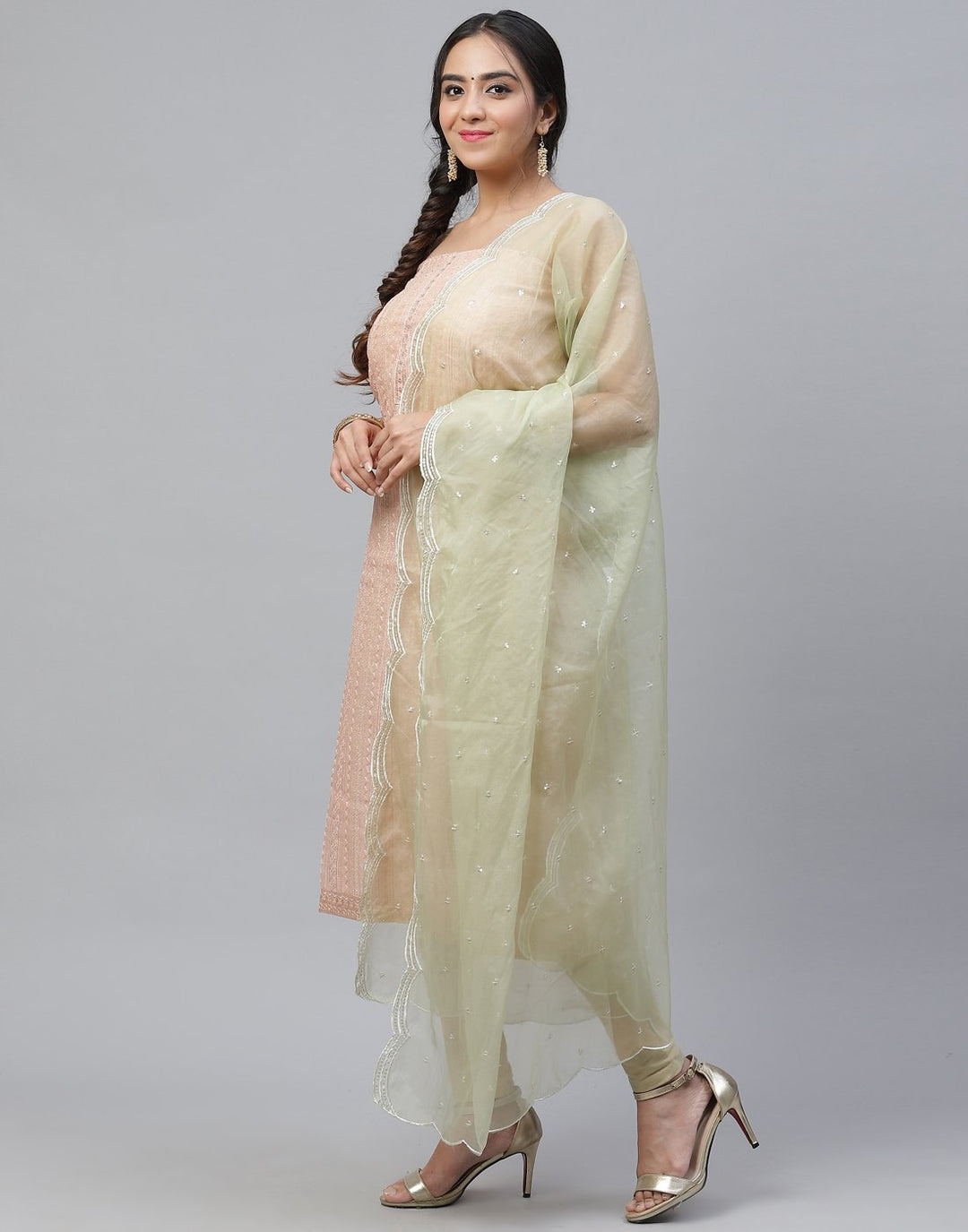 Chanderi Embroidered Suit Piece