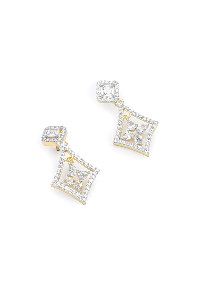 White Stones Drop &amp; Danglers Earrings