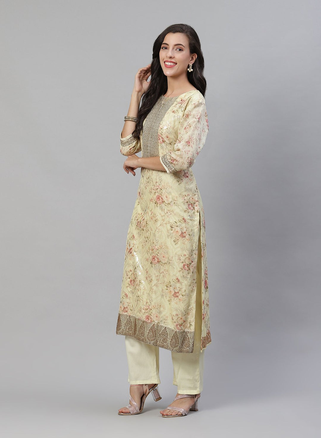 Printed Cotton Kurti With Pant