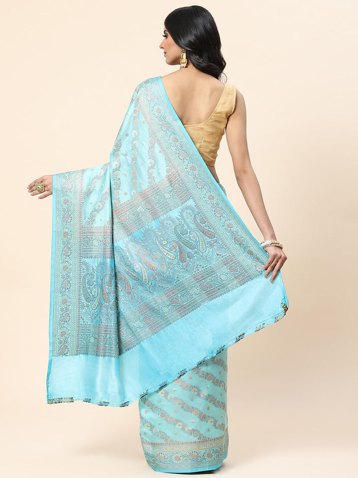 Floral Zari Jaal Tussar Woven Saree