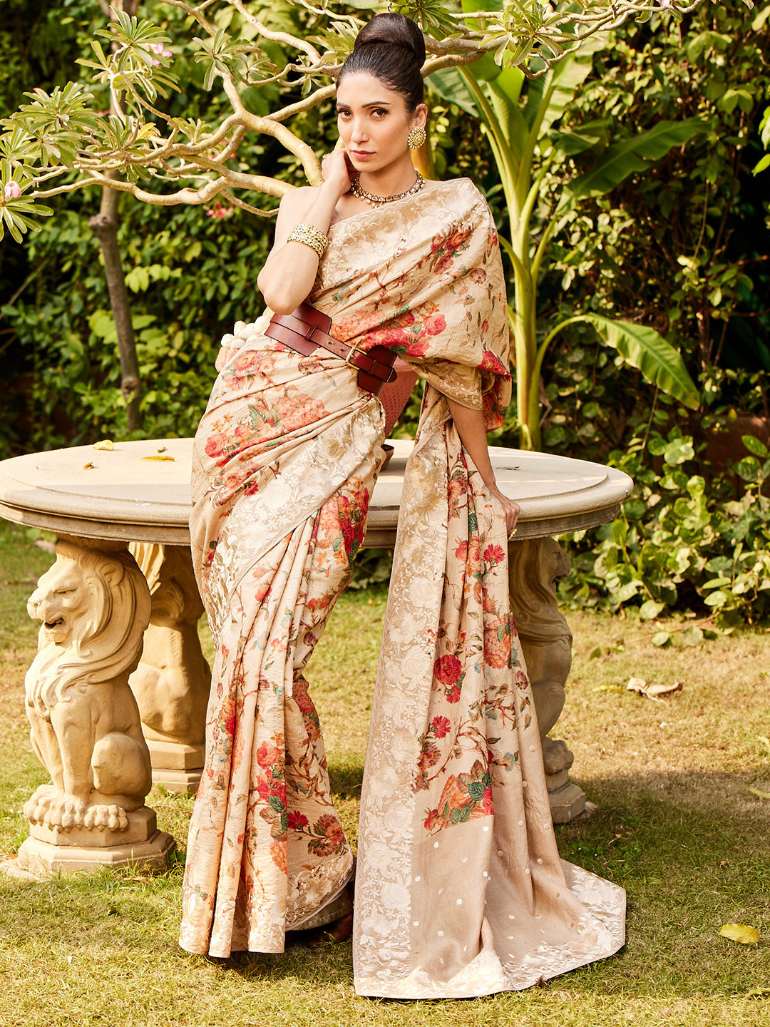 Embroidery Desi Tasar Saree