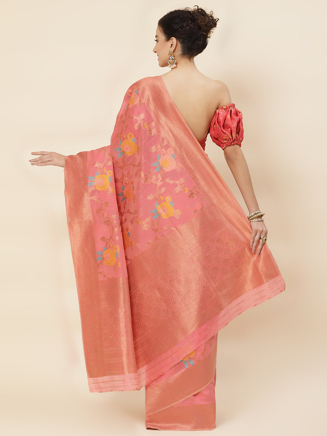 Zari Jaal Woven Cotton Saree