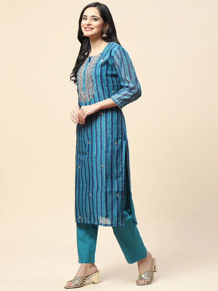 Gota Work Chanderi Kurta With Pants