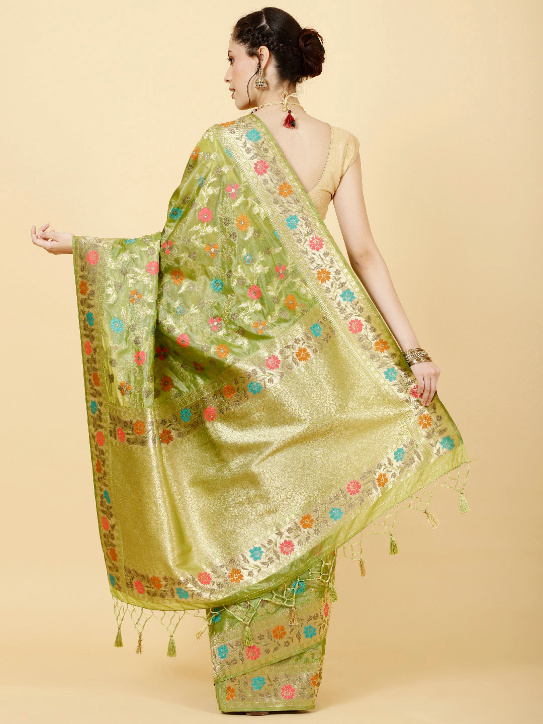 Zari Jaal Woven Organza Saree