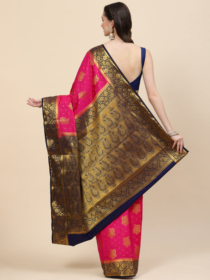 Zari Border Booti Handloom Woven Saree
