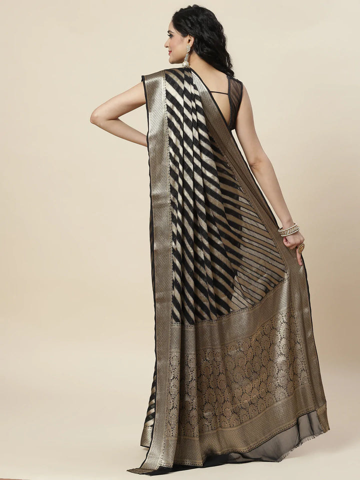 Zari Jaal Georgette Plain Saree