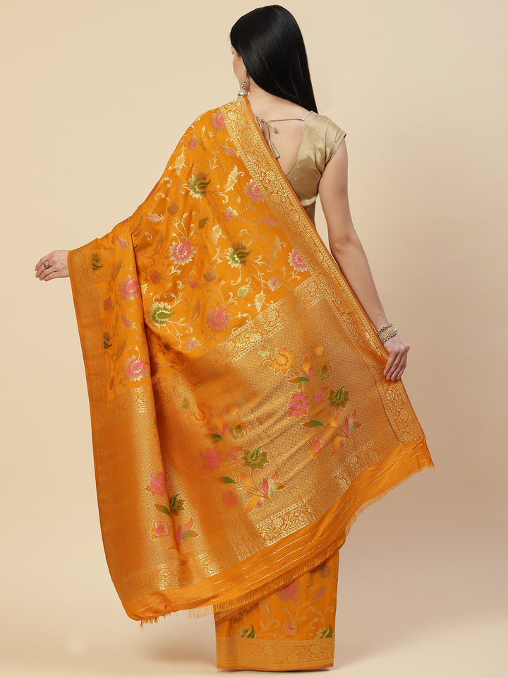 Floral Zari Jaal Handloom Woven Saree