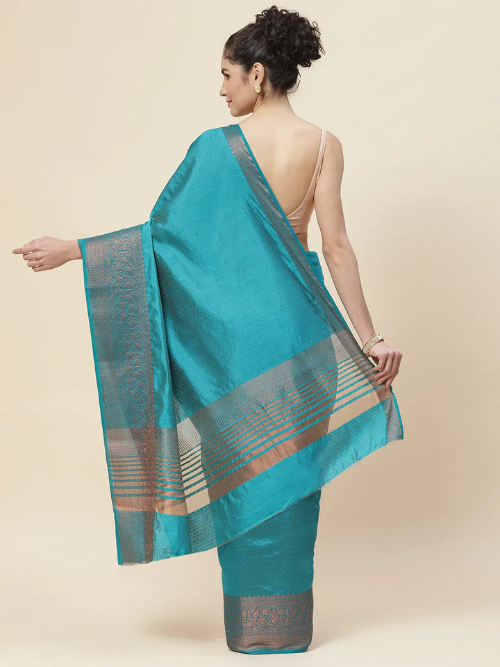 Zari Border Booti Handloom Woven Saree