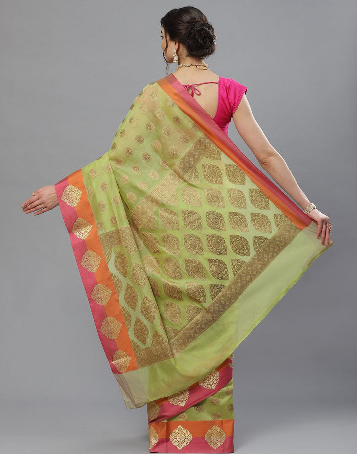 Beige Woven Cotton Saree