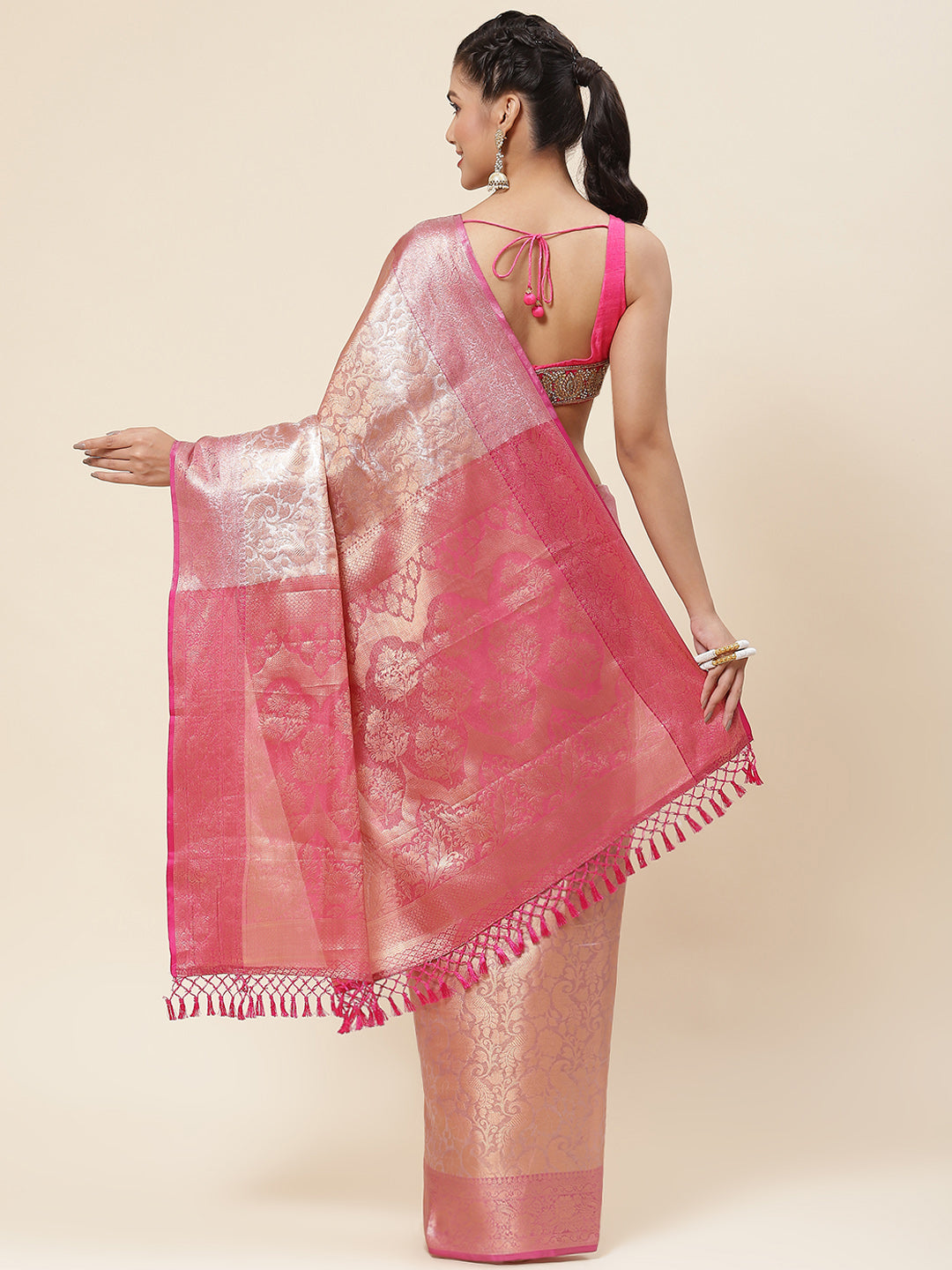 Zari Jaal Woven Cotton Saree