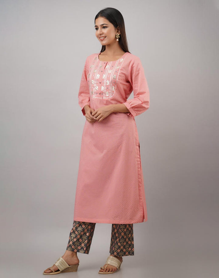 Printed Cotton Kurti With Pant