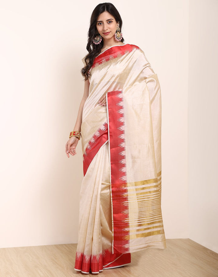 MBZ Meena Bazaar-Mustard Art Handloom Saree