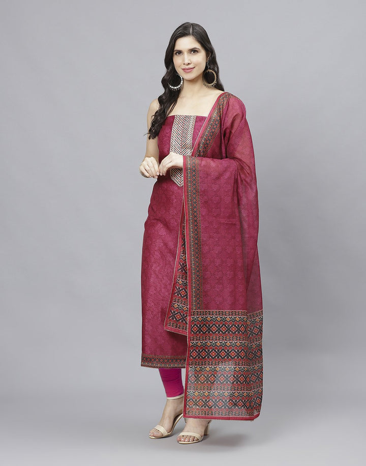 Printed Chanderi Suit Piece