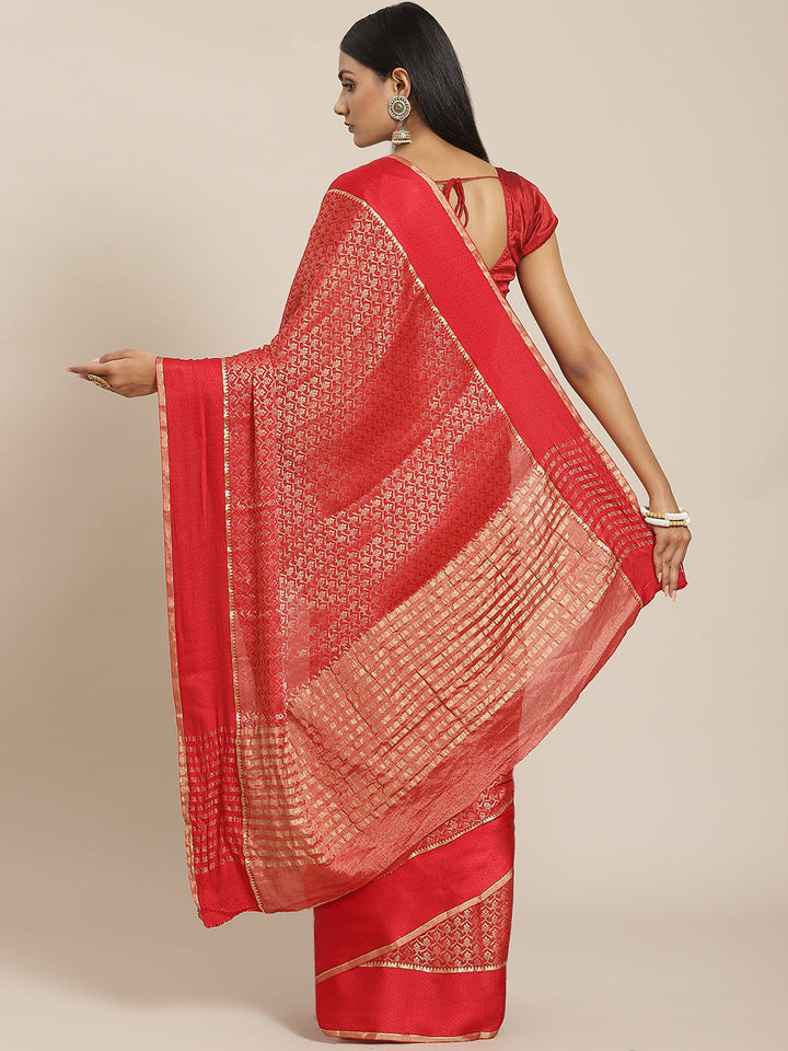 Brocade Zari Jaal Georgette Woven Saree