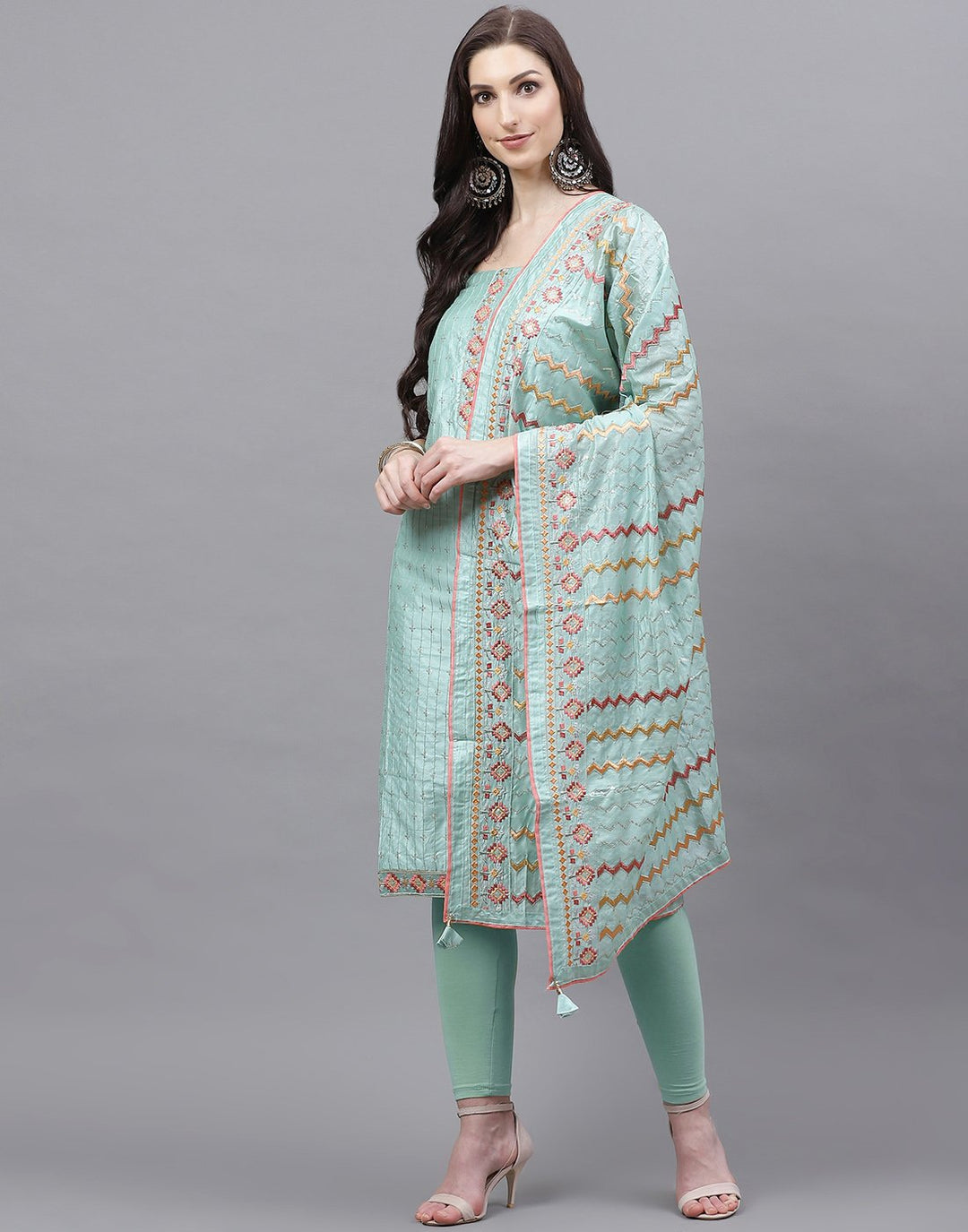 Chanderi Embroidered Suit piece
