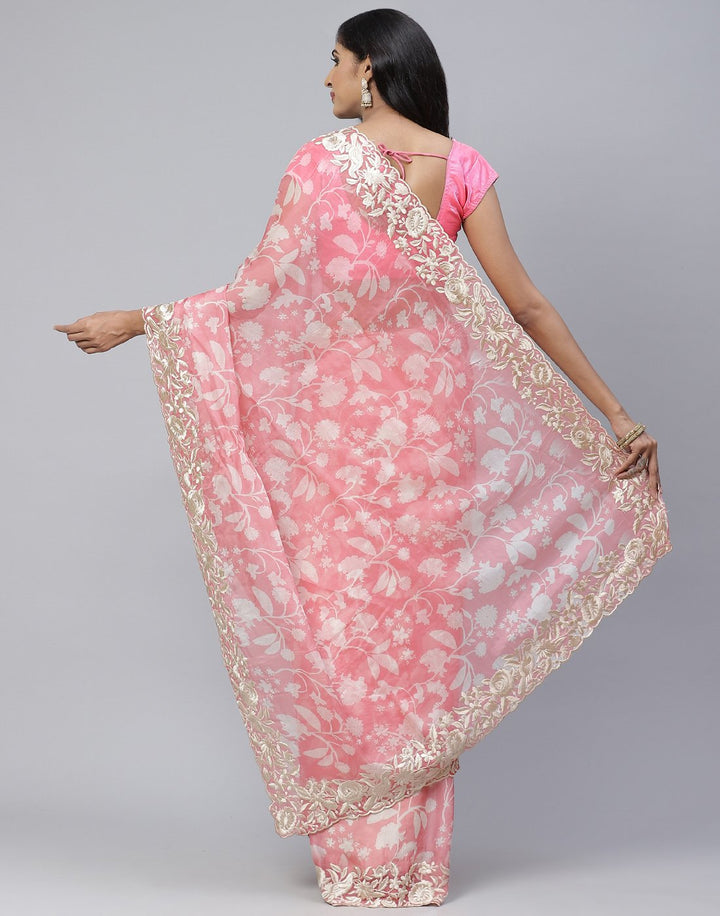 Parsi Jaal Printed Organza Saree