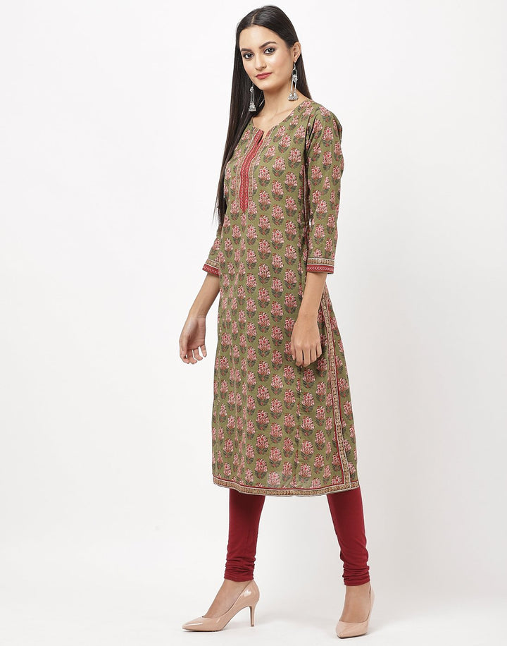 Mustard Cotton Kurti