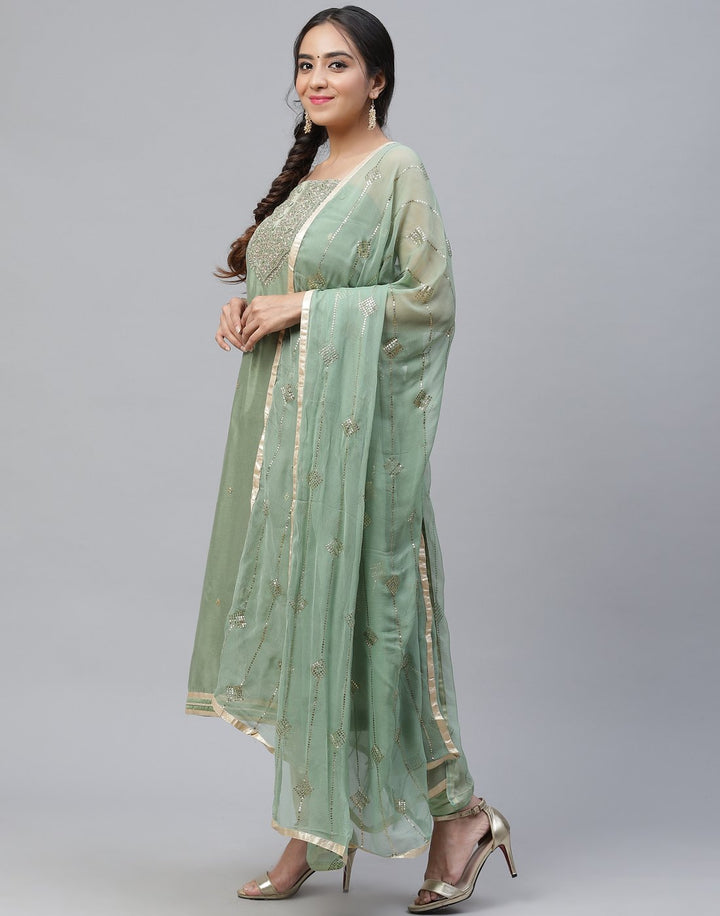 Chanderi Embroidered Suit Piece