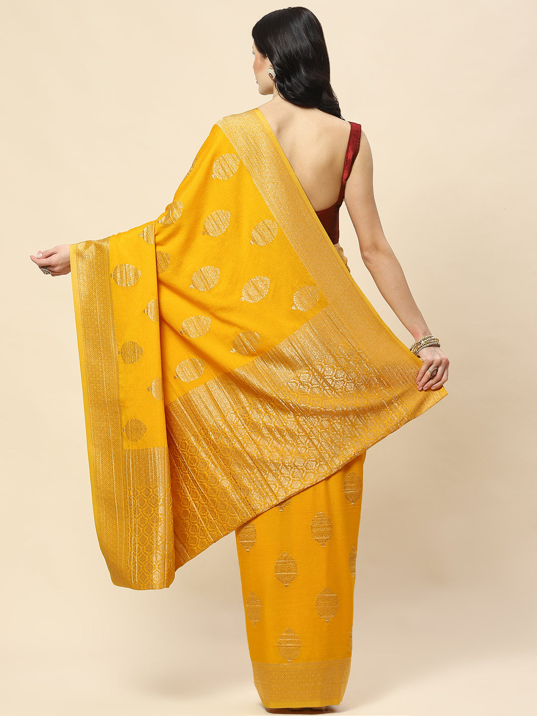Zari Border Woven Art Tussar Saree