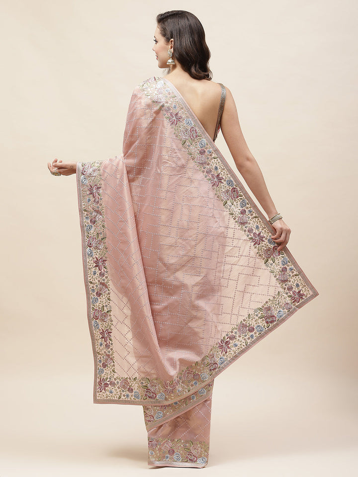 Resham Jaal Embroidery Banarsi Saree