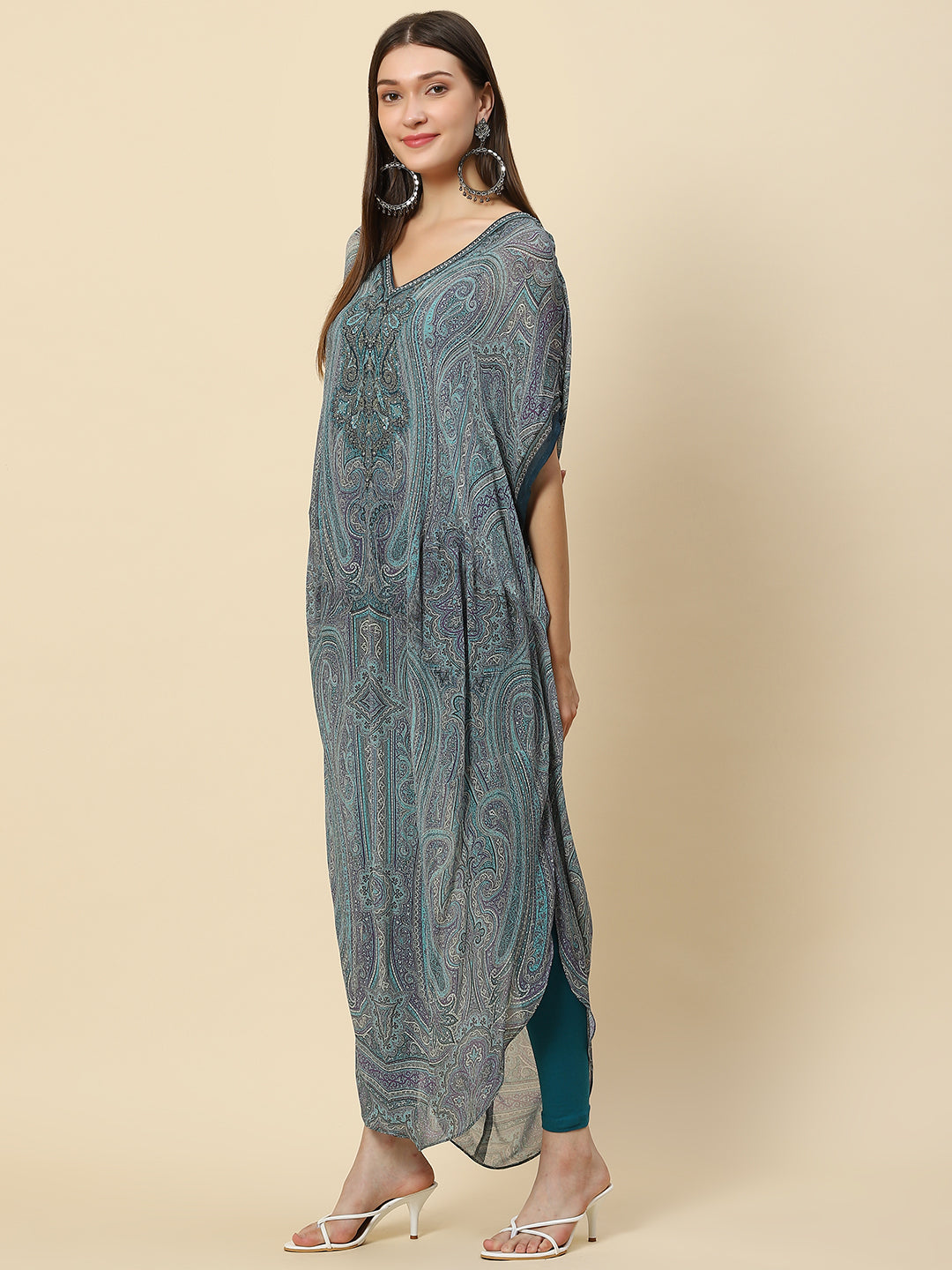 Digital Printed Georgette Kaftan Kurta